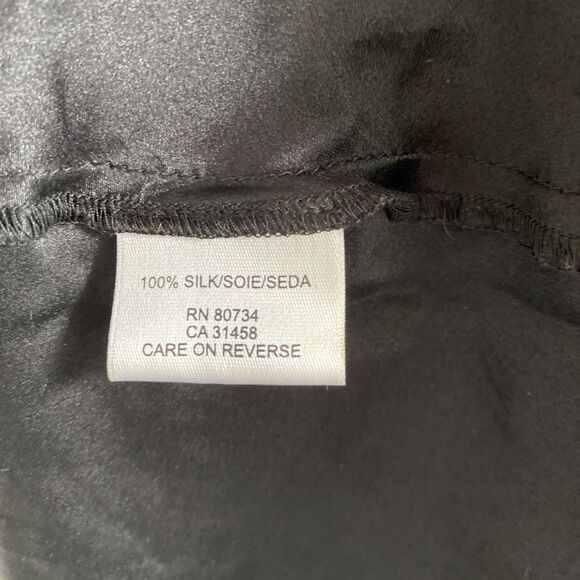 BCBG maxazria 100% Silk Size 6 Short Sleeve Black W/ Brown Polka Dots Dress - Picture 6 of 7